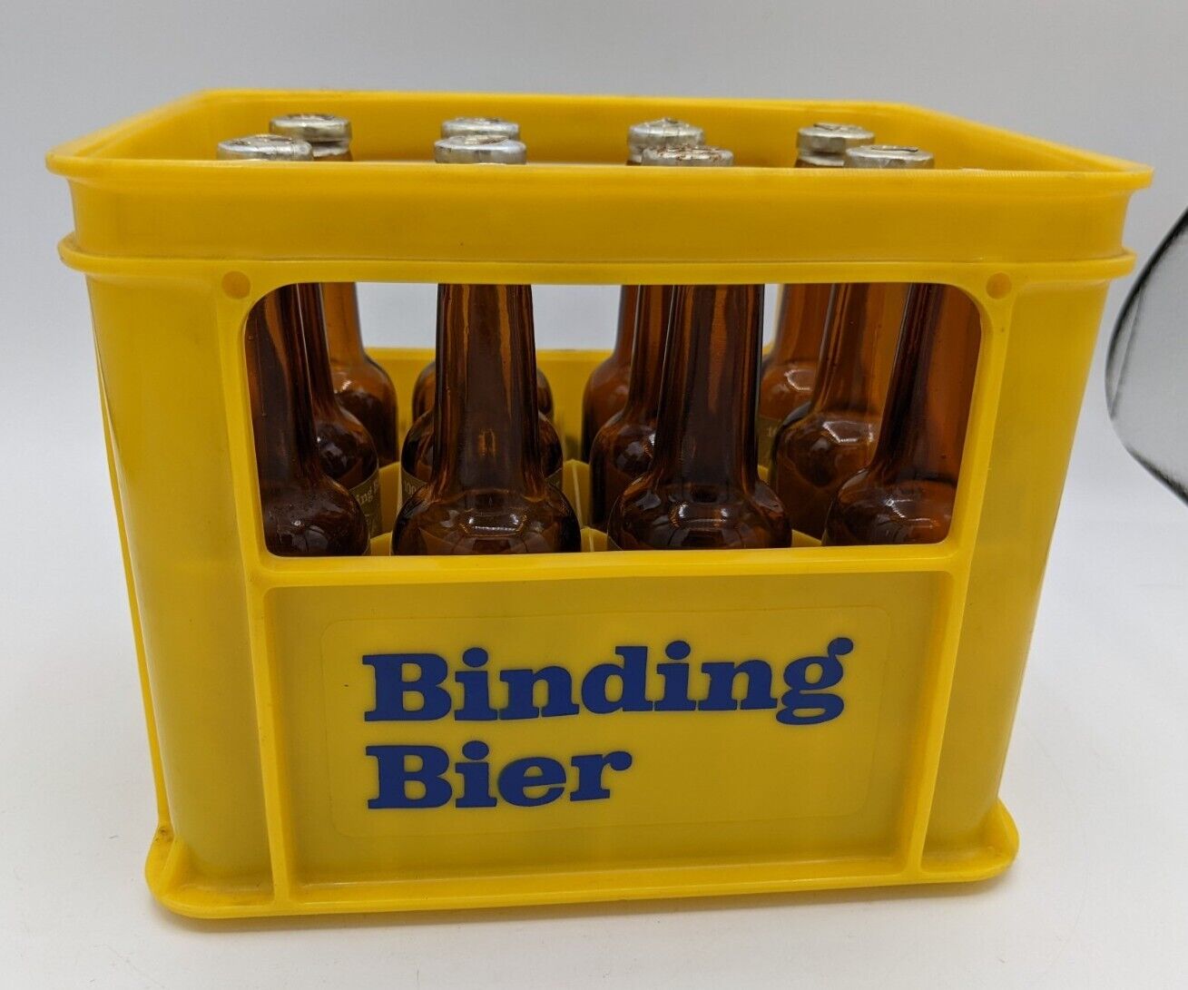 Vintage Binding Bier Miniature Crate  Sampler w/ Original Bottles German 