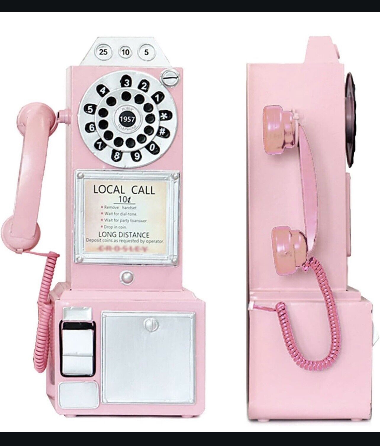 Sale Antique Telephone -Pink Rotary Dial Landline Phone Model Vintage Pink-Gift