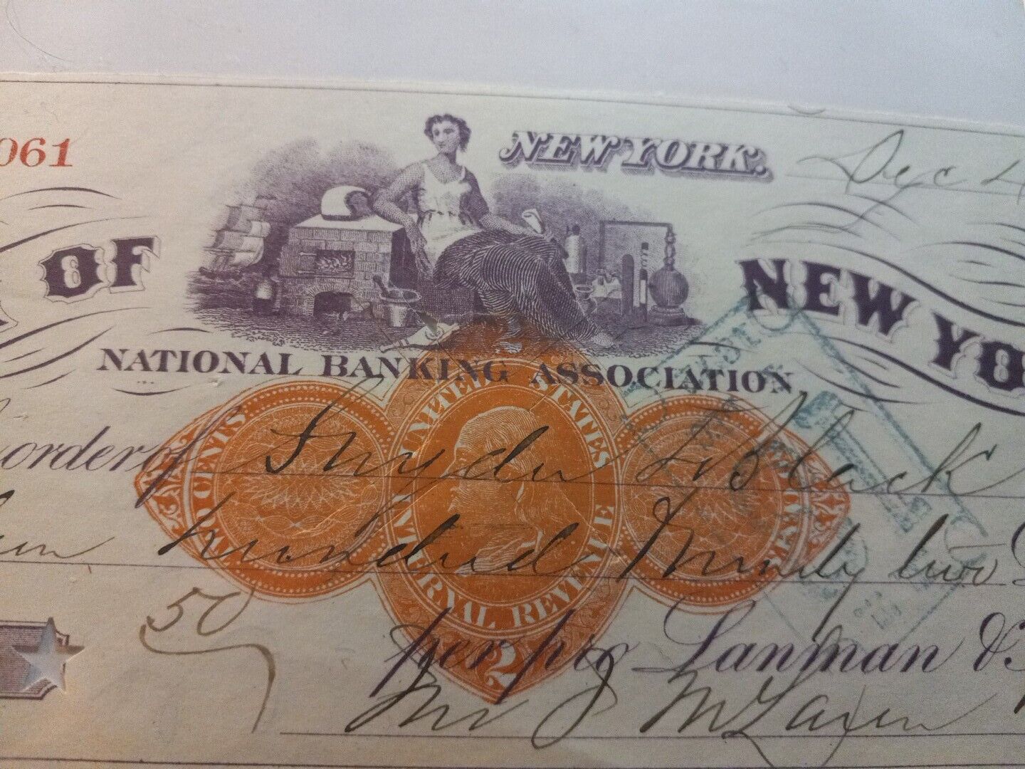 Bank Of New York  1872 Lanman & Kemp Wholesale Druggiest