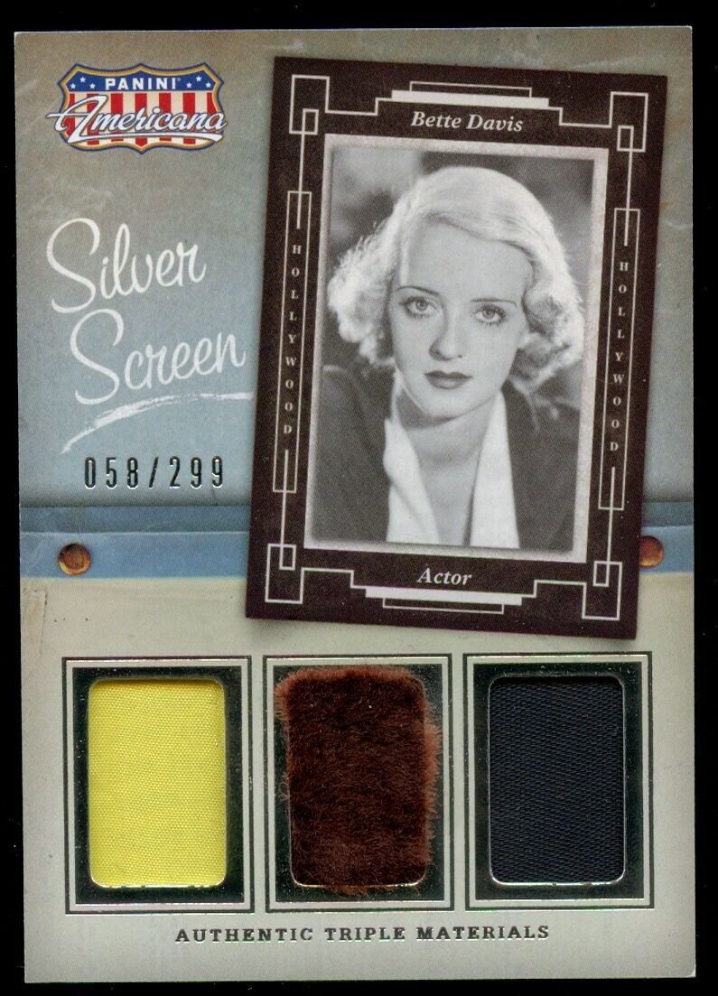 2015 Silver Screen Panini Bette Davis #ST-BD Authentic Triple Materials 058/299