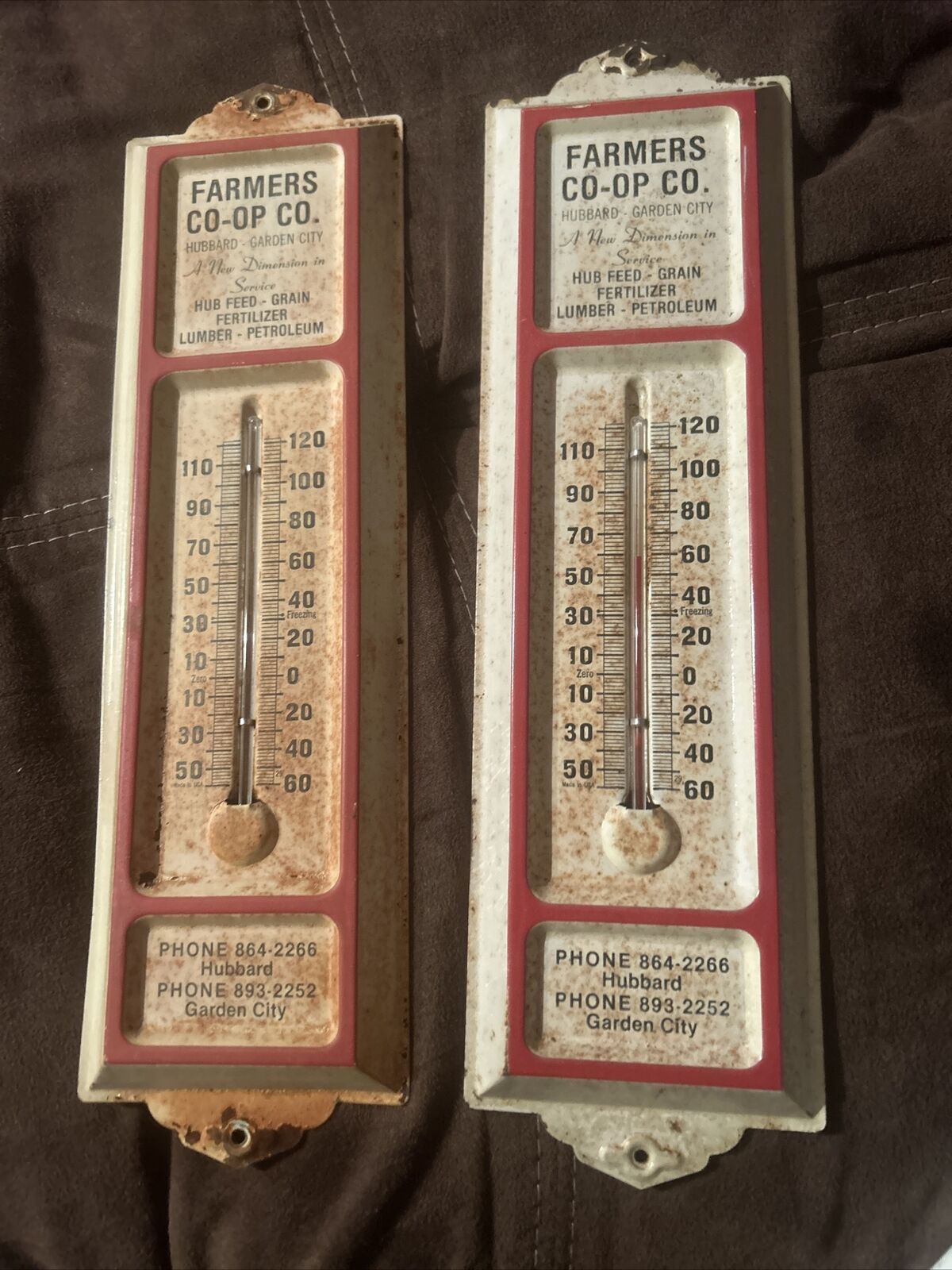 Farmers Co Op Co Vintage Thermometers