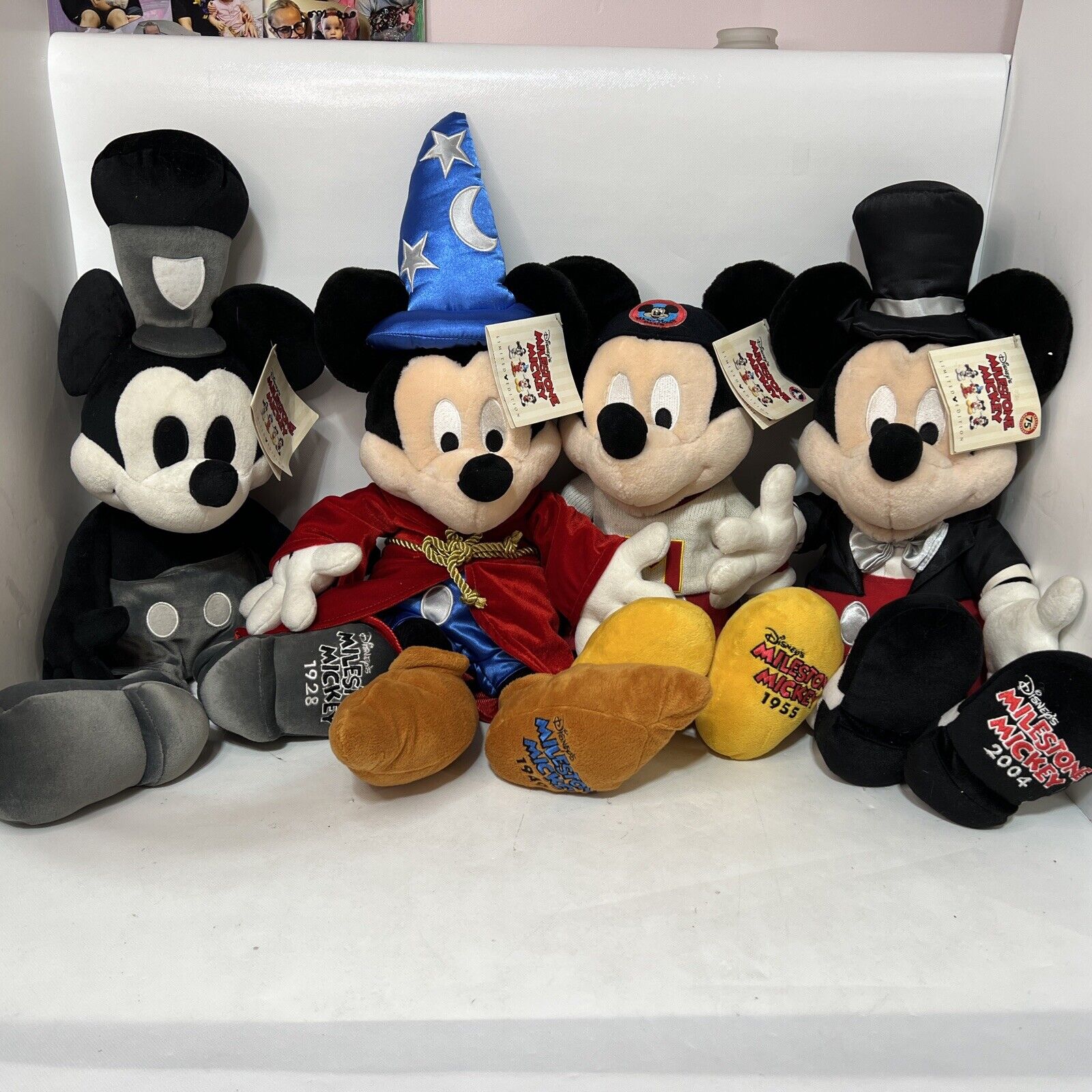 NEW- Disney Milestone Mickey - Limited Edition Complete Set 24” Plush Toys