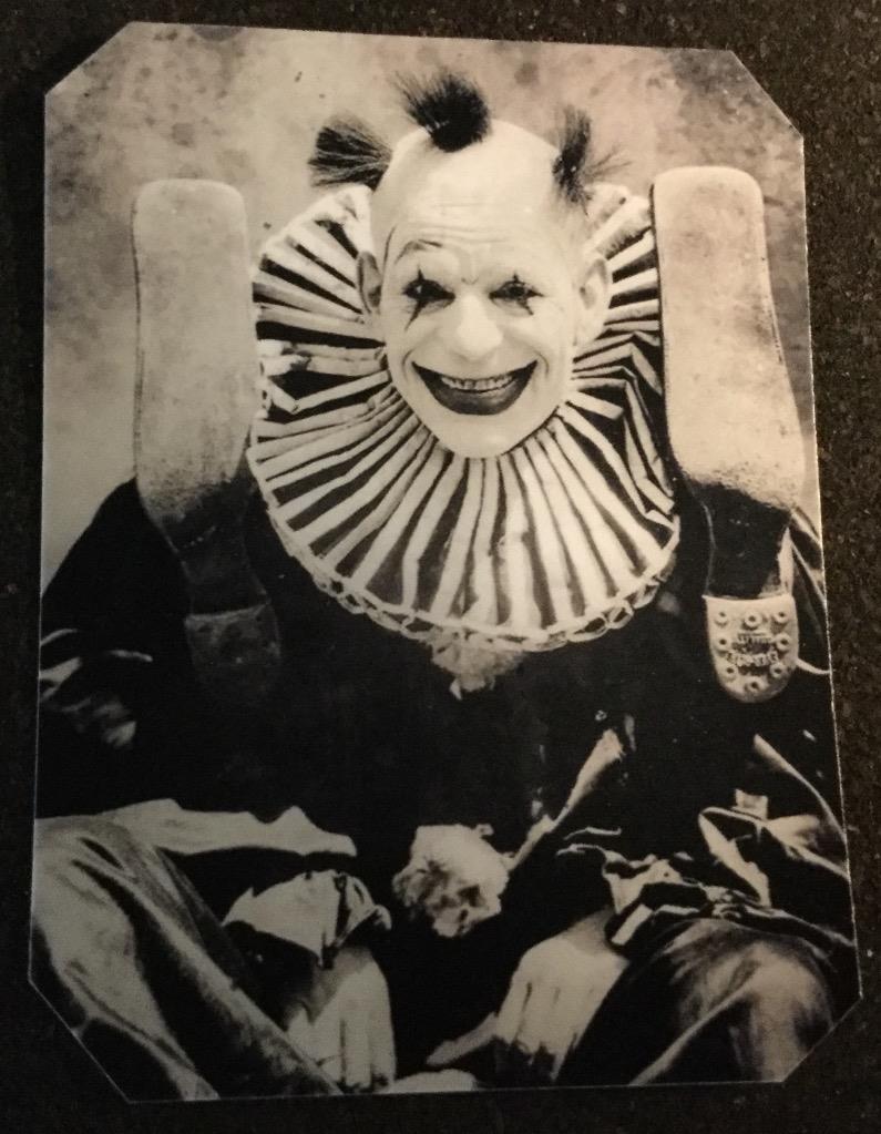 Unique Bizarre Odd Interesting Vintage Creepy Clown 2 tintype C1218RP