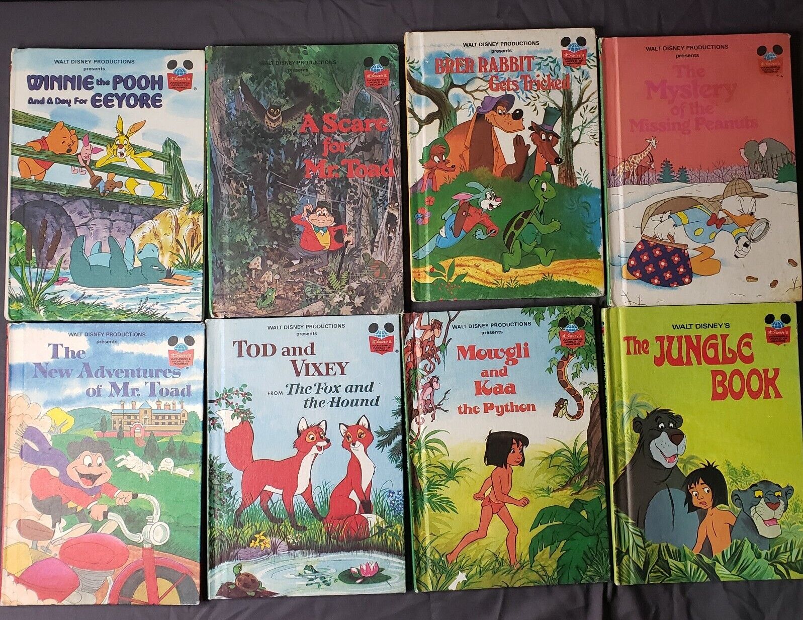 Vintage Lot Of 8 Disney’s Wonderful World Of Reading Books. 70s&80s.
