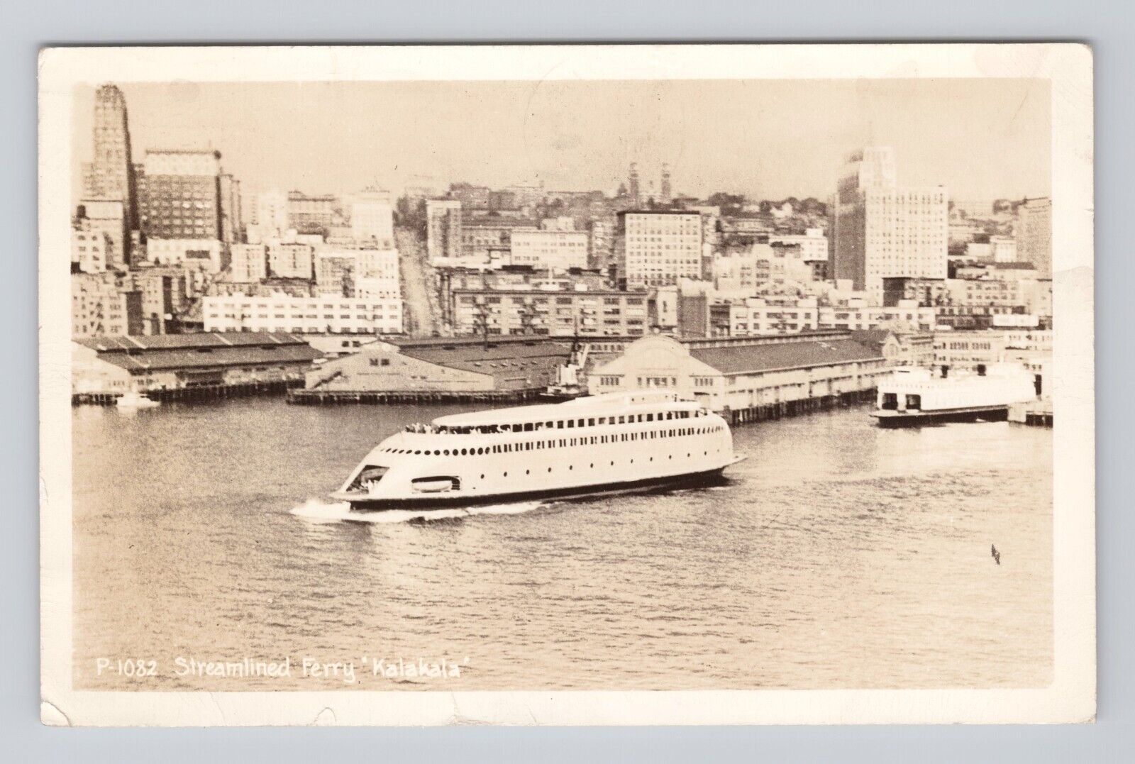 Postcard RPPC Streamlined Ferry Kalakala Seattle Washington P-1082 posted 1944