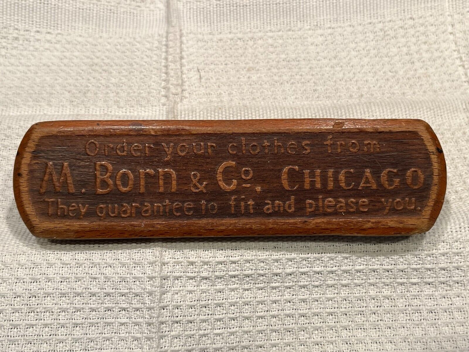 Antique M. Born & Co. Chicago Clothing Advertising Shoe Brush