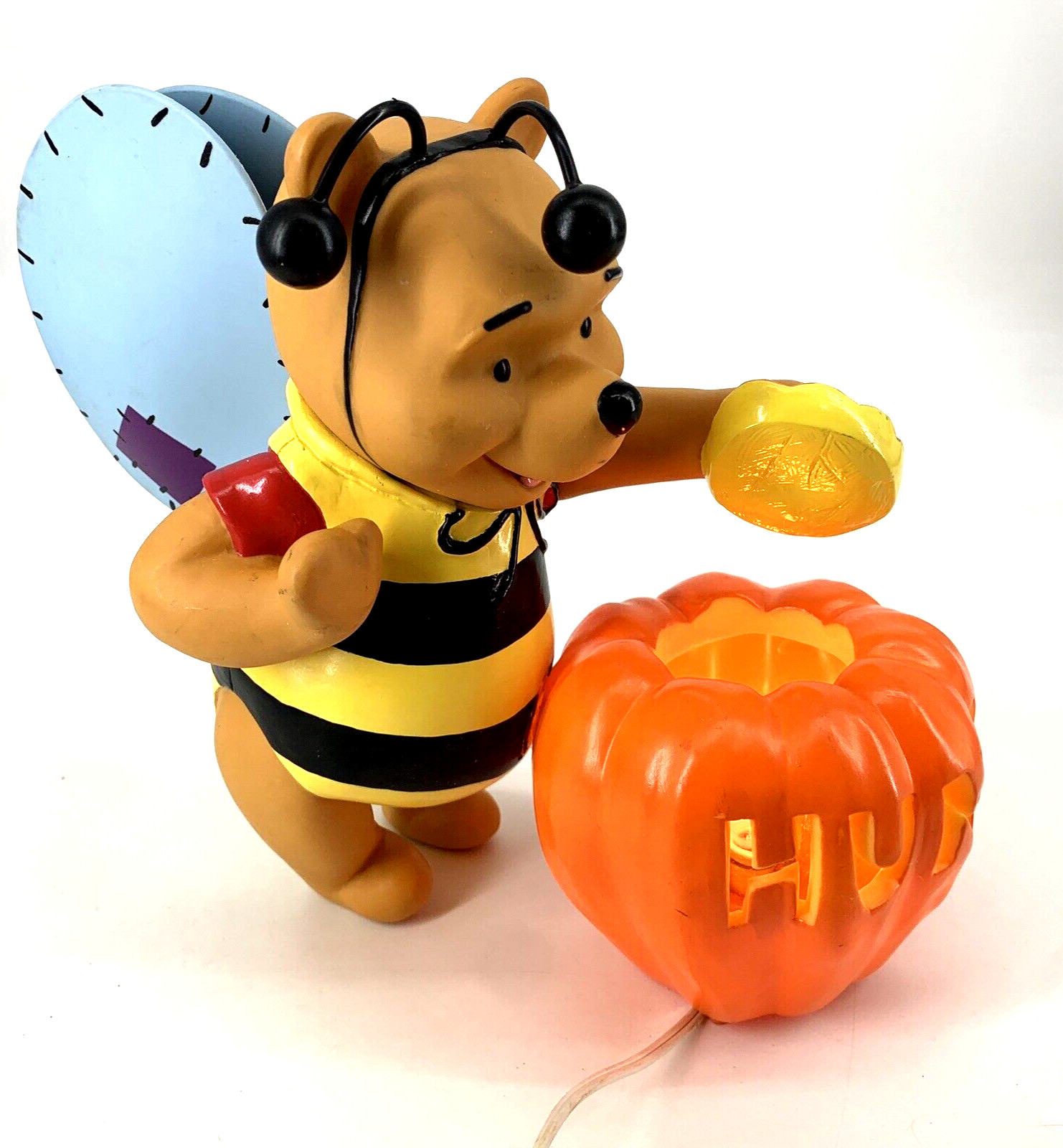 VTG 1999 Paper Magic Disney Halloween Winnie Pooh Hunny Bee Lighted Pumpkin Work