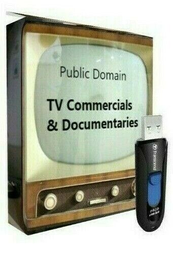 Over 2000 Public Domain Classic TV Commercials on USB Drive +BONUS Documentaries