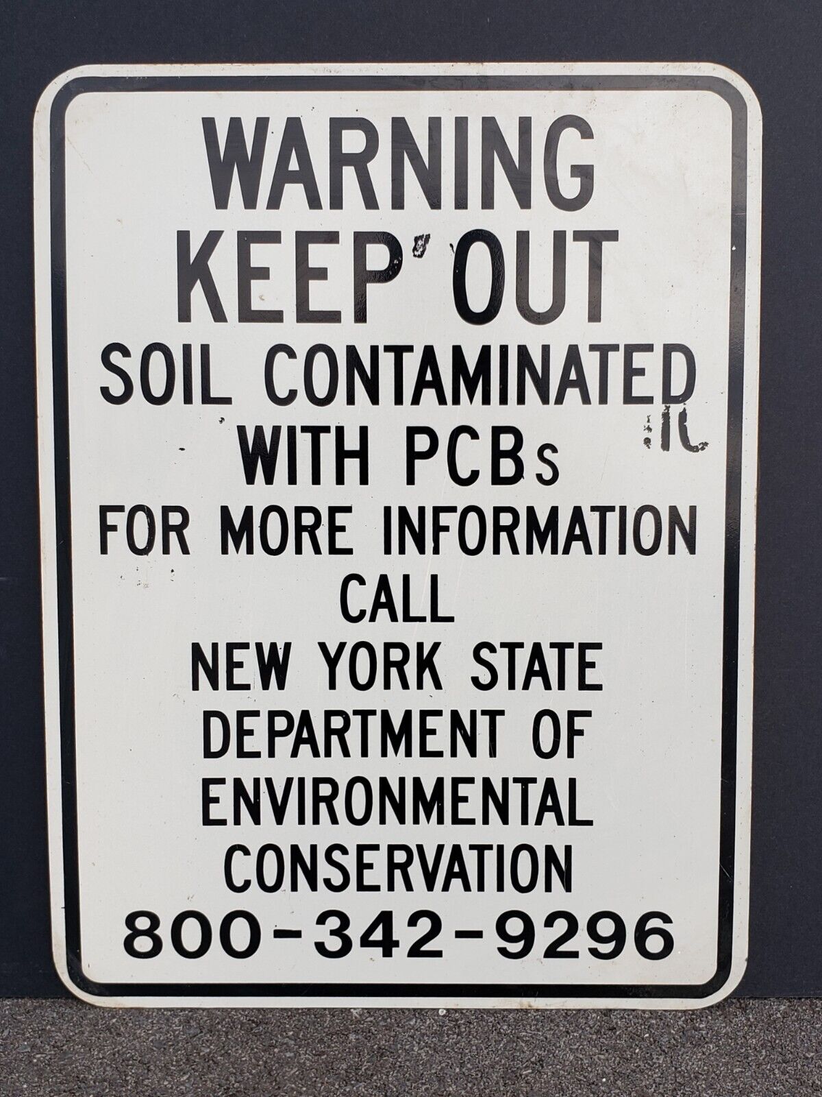 Vintage Keep Out Sign New York State Department Environmental Conservation PCB