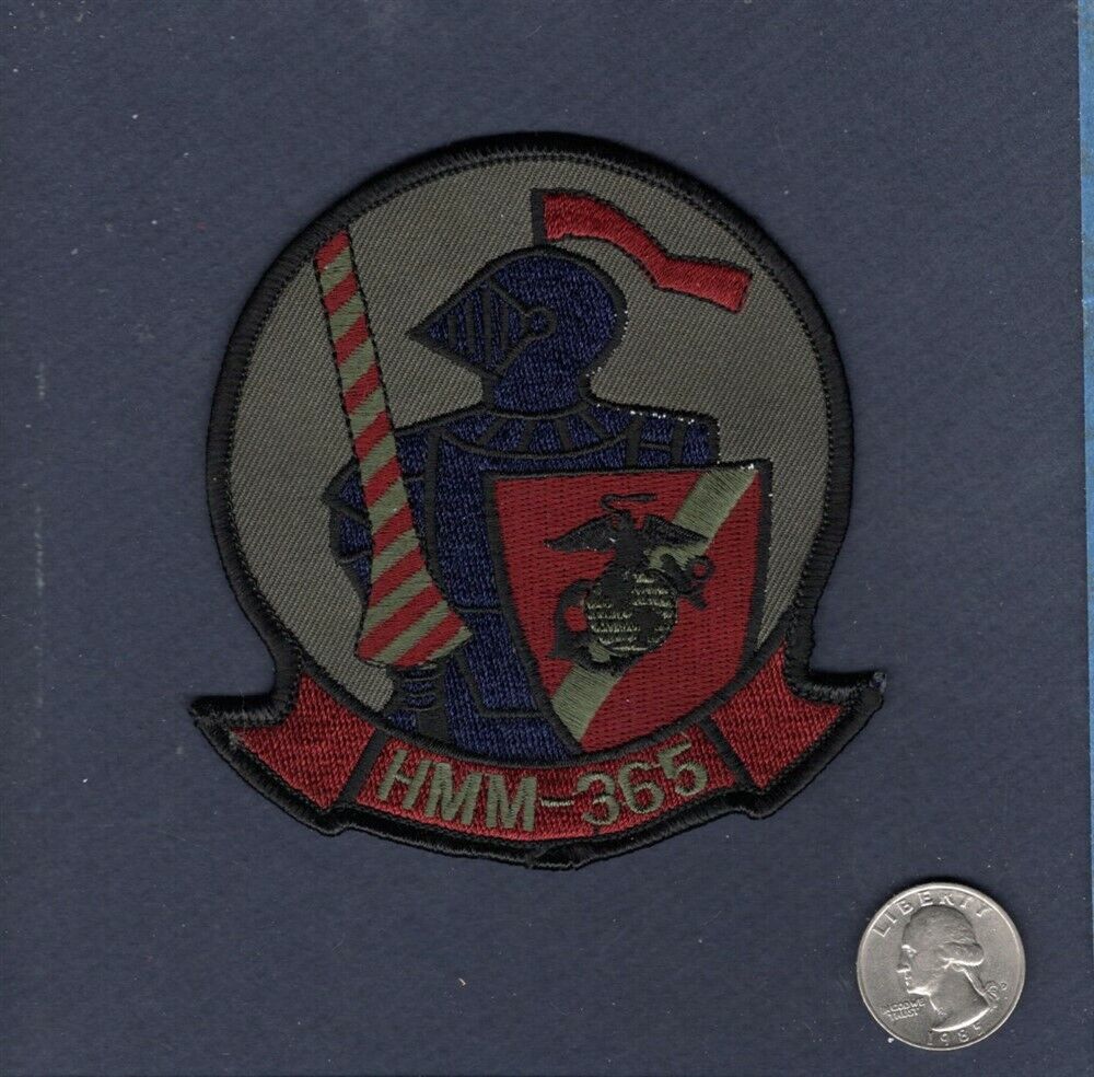 Original HMM-365 BLUE KNIGHT USMC CH-46 Subdued Helicopter Squadron Patch