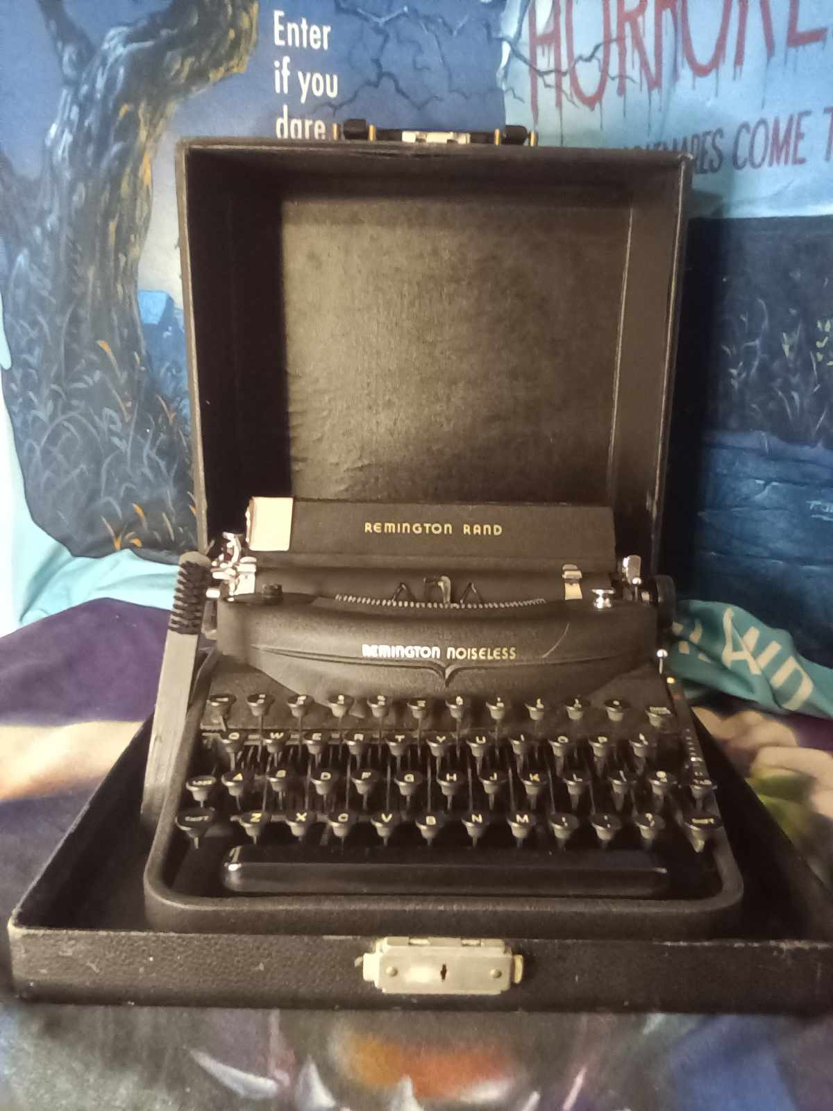🕵1932 Remington Noiseless No. 7 Typewriter Black Portable Desk Case.works🕵