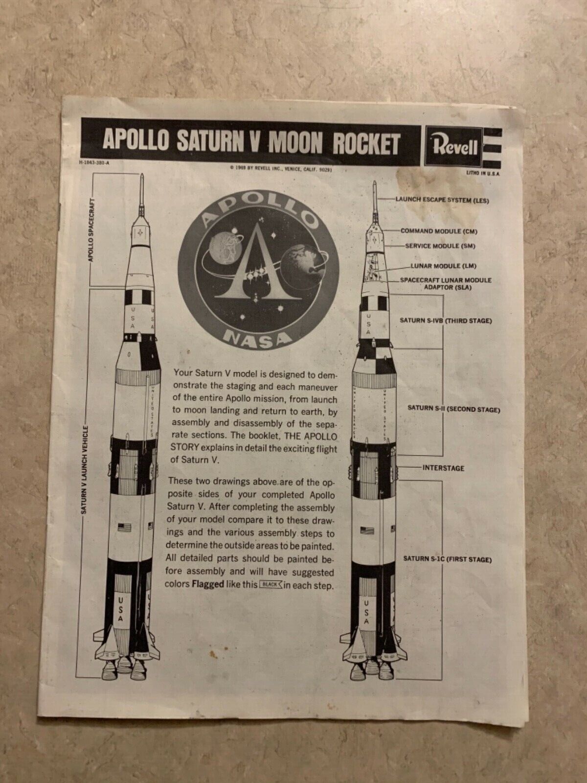 1969 Revell “Apollo Saturn V Moon Rocket” Assembly Instructions