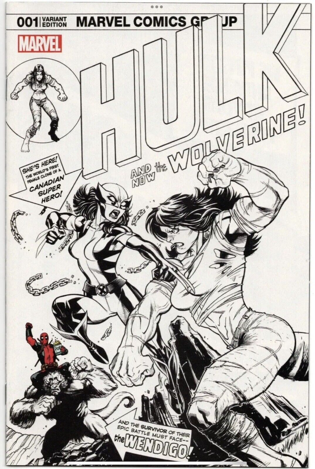 Marvel- Hulk #1 (2017) Ed McGuinness/Hall Of Comics Exclusive B&W Sketch Cover B