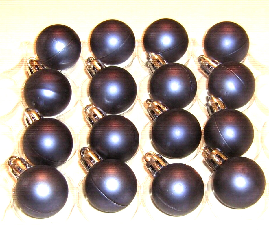 Christmas Midnight Blue Ornaments Mini Balls Satin Non Shatter 7/8\