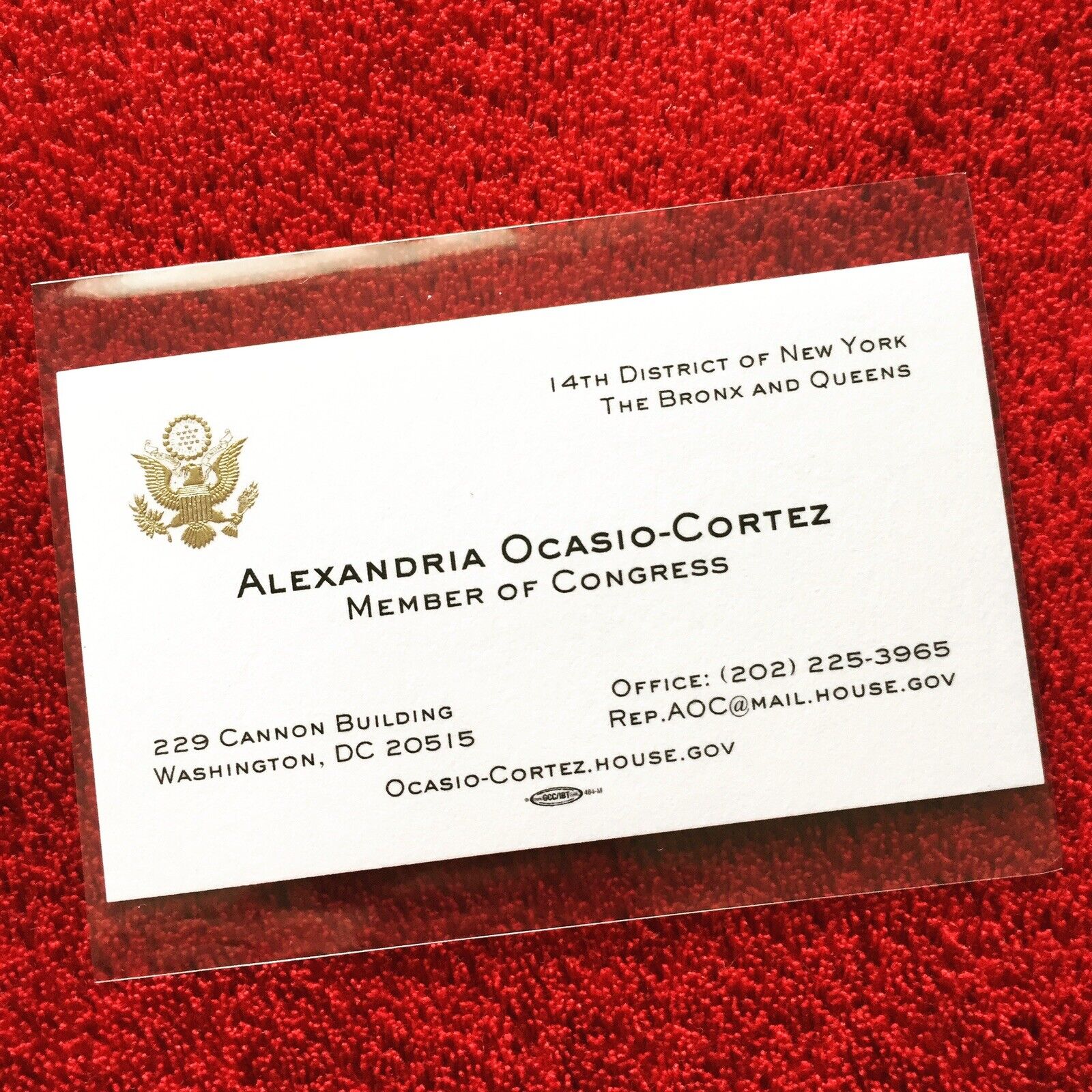 alexandria ocasio cortez business card