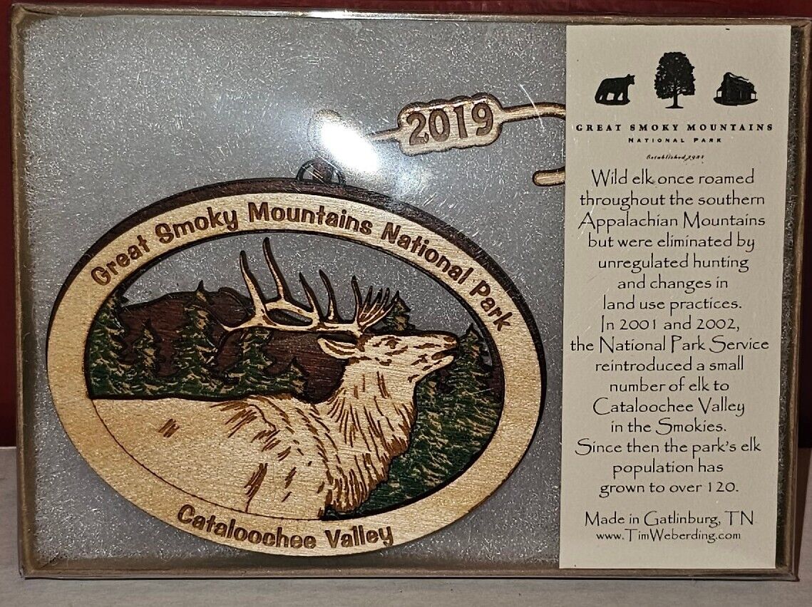 2019 Great Smoky Mountains Cataloochee Valley Wild Elk Christmas Ornament 