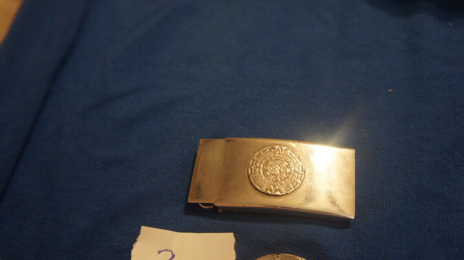 Vintage Sterling Silver Slide Belt Buckle zuni native inca sterling silver 26gr