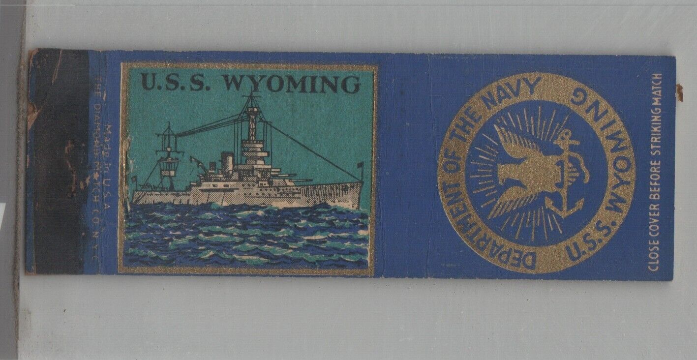 Matchbook Cover - Navy Ship USS Wyoming BB-32