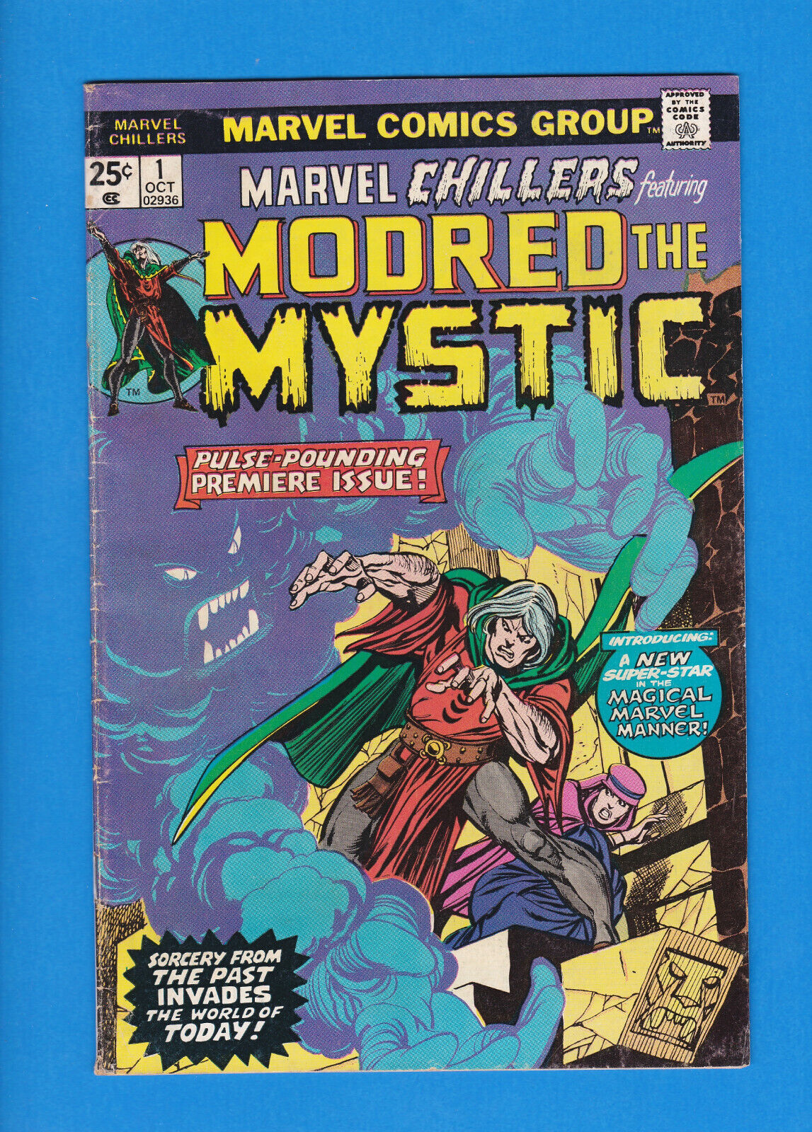 Marvel Chillers #1 Feat. MORDRED The MYSTIC 1975 Comic book VG/F