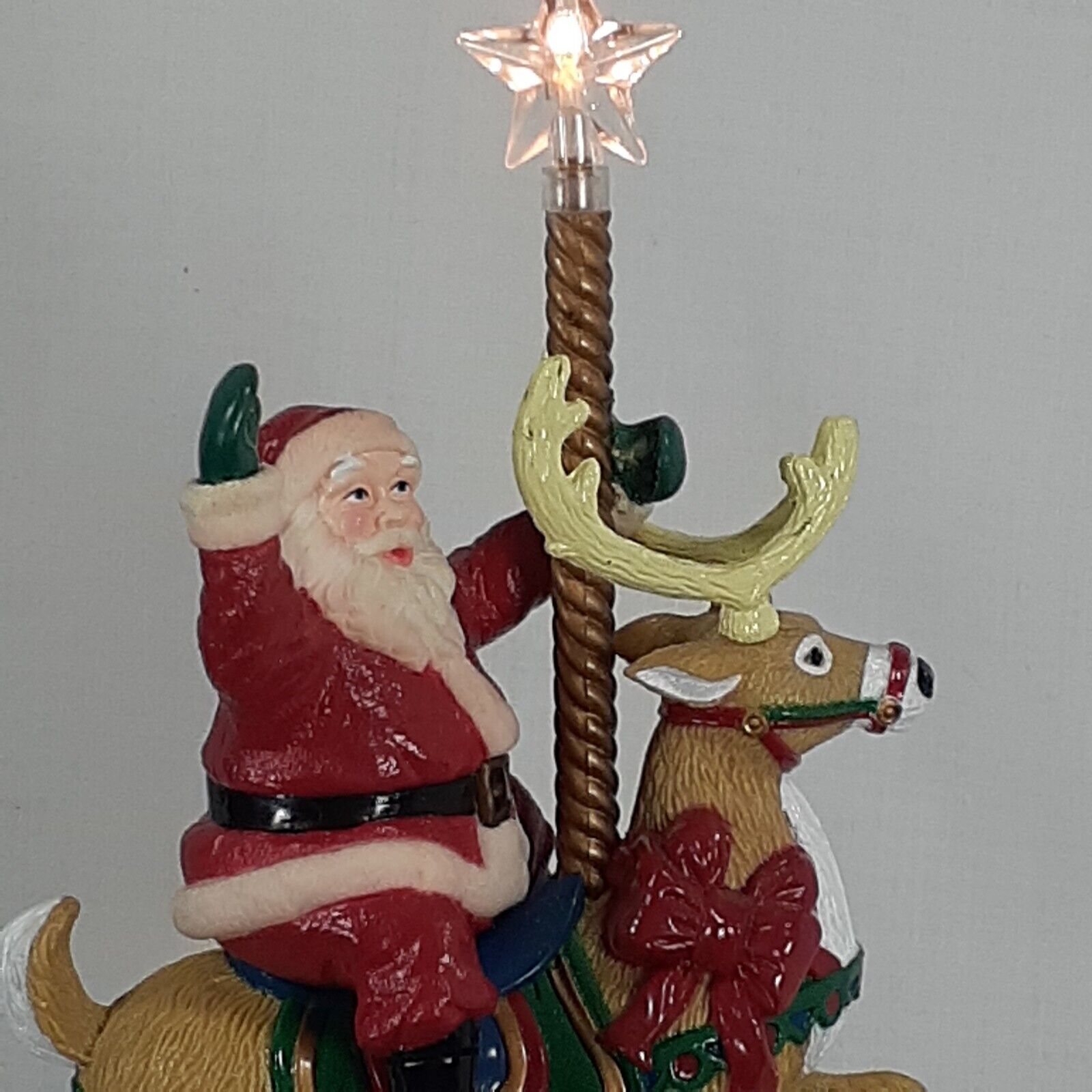 Vintage 1997 Mr Christmas A Santa Carousel Tree Top in Box Tested Animated Deer