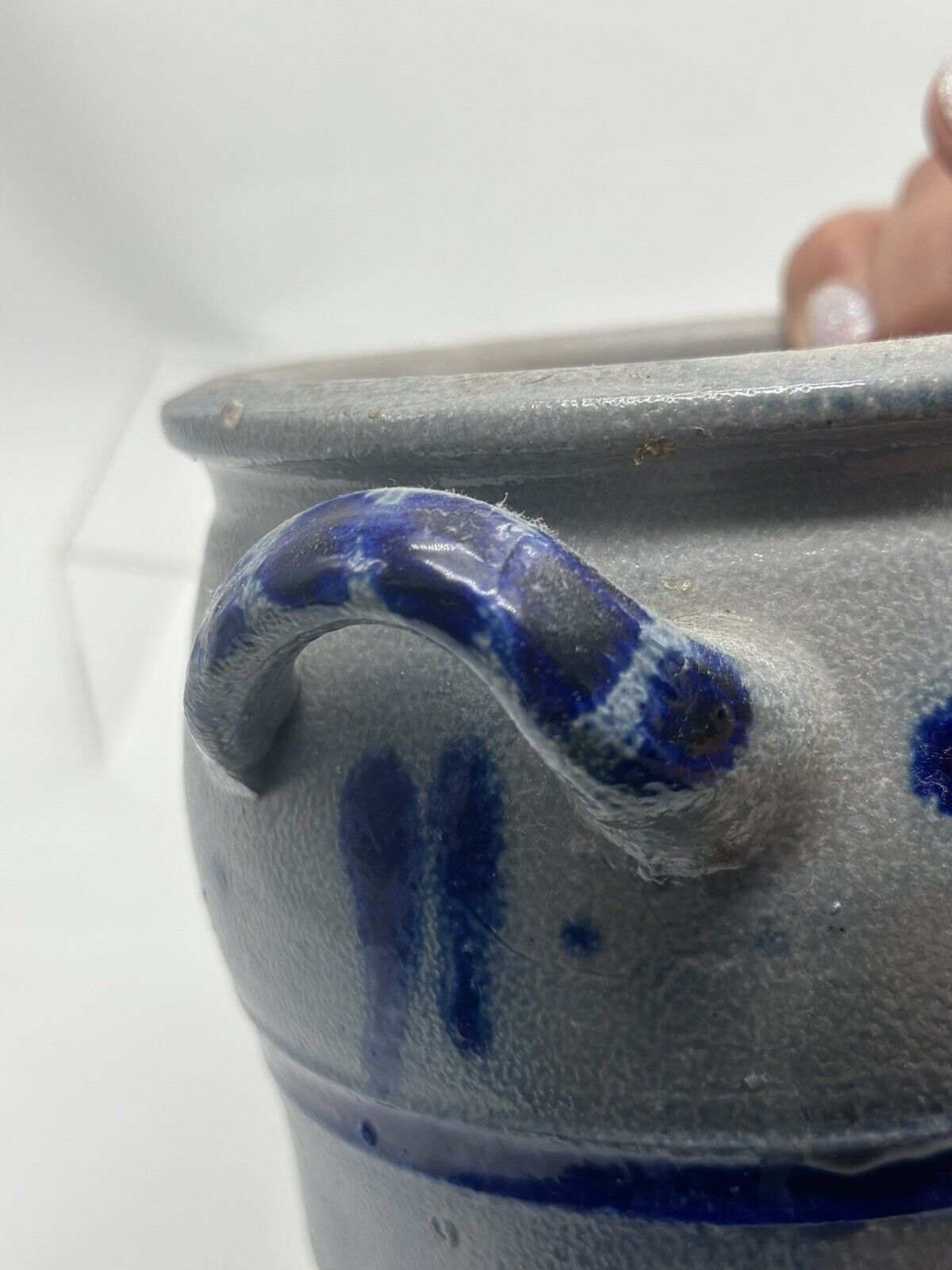 Salt Glazed Art Pottery WESTERWALD Pot Blue VINTAGE Germany