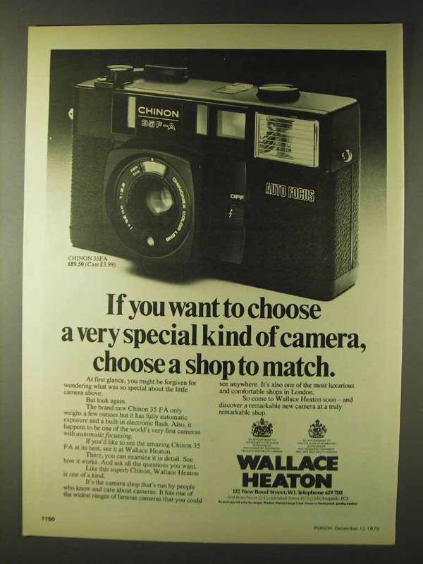 1979 Wallace Heaton Chinon 35F-A Camera Ad