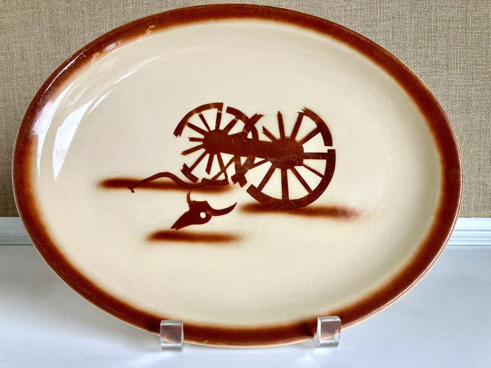 Vintage Tepco? Wagon Wheels and Cow Skull Restaurant Ware Platter 12 3/4\