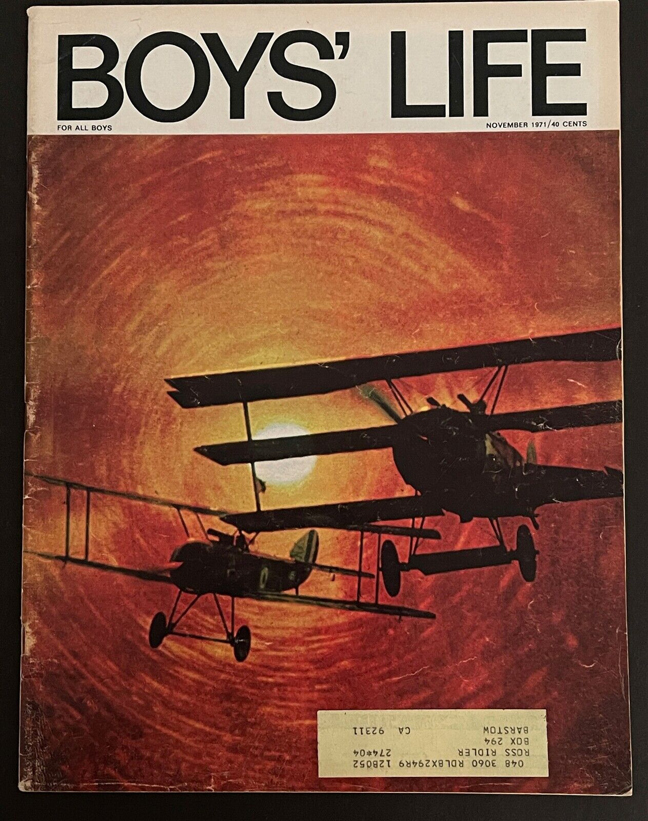 Boys\' Life Magazine 1971 NOVEMBER -Scouts- WWI Planes Schwinn AD Rupp Roadster/2