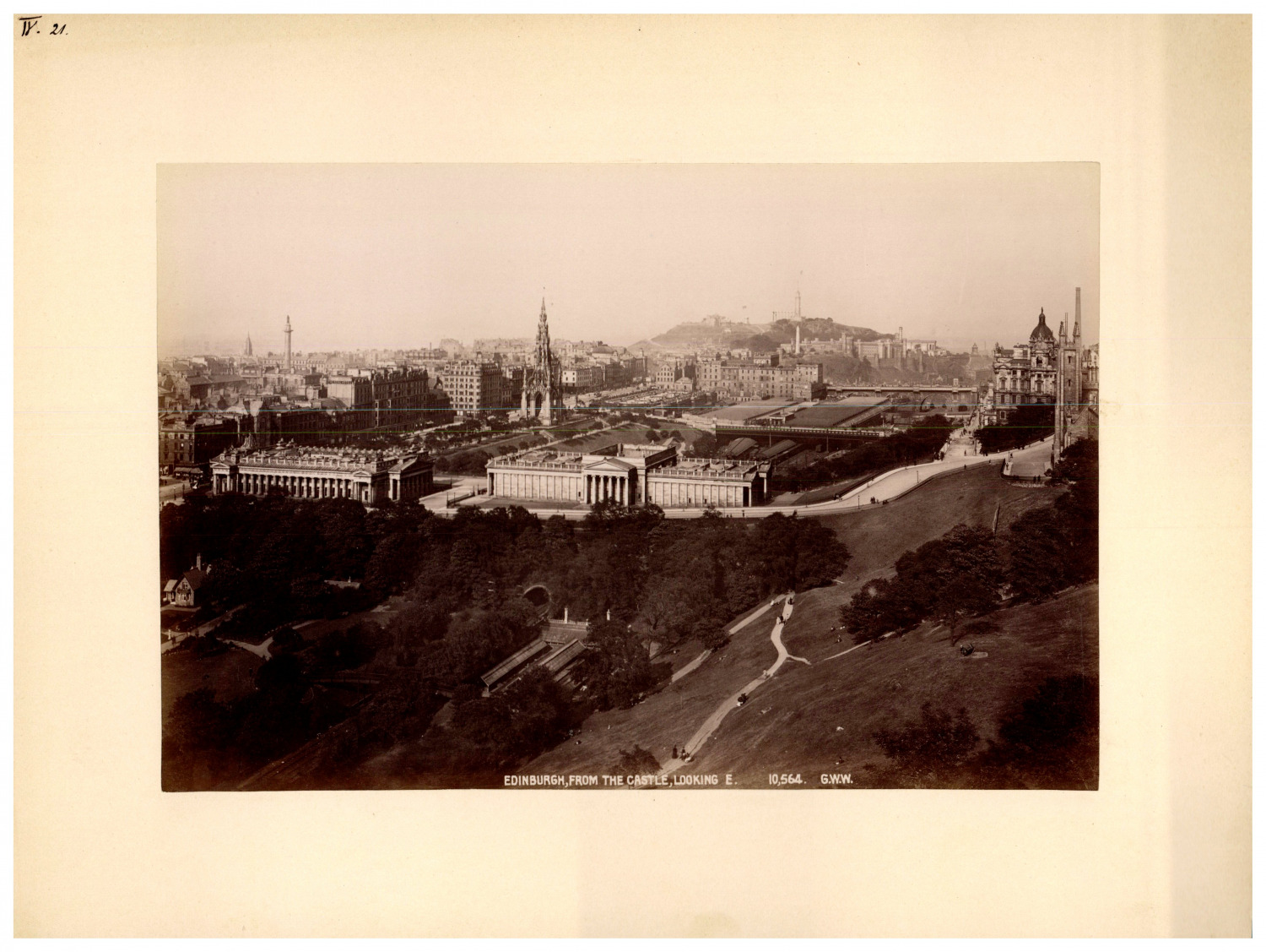 Scotland, Edinburgh, from the castle, G.W.W. Vintage print, albumin print print 