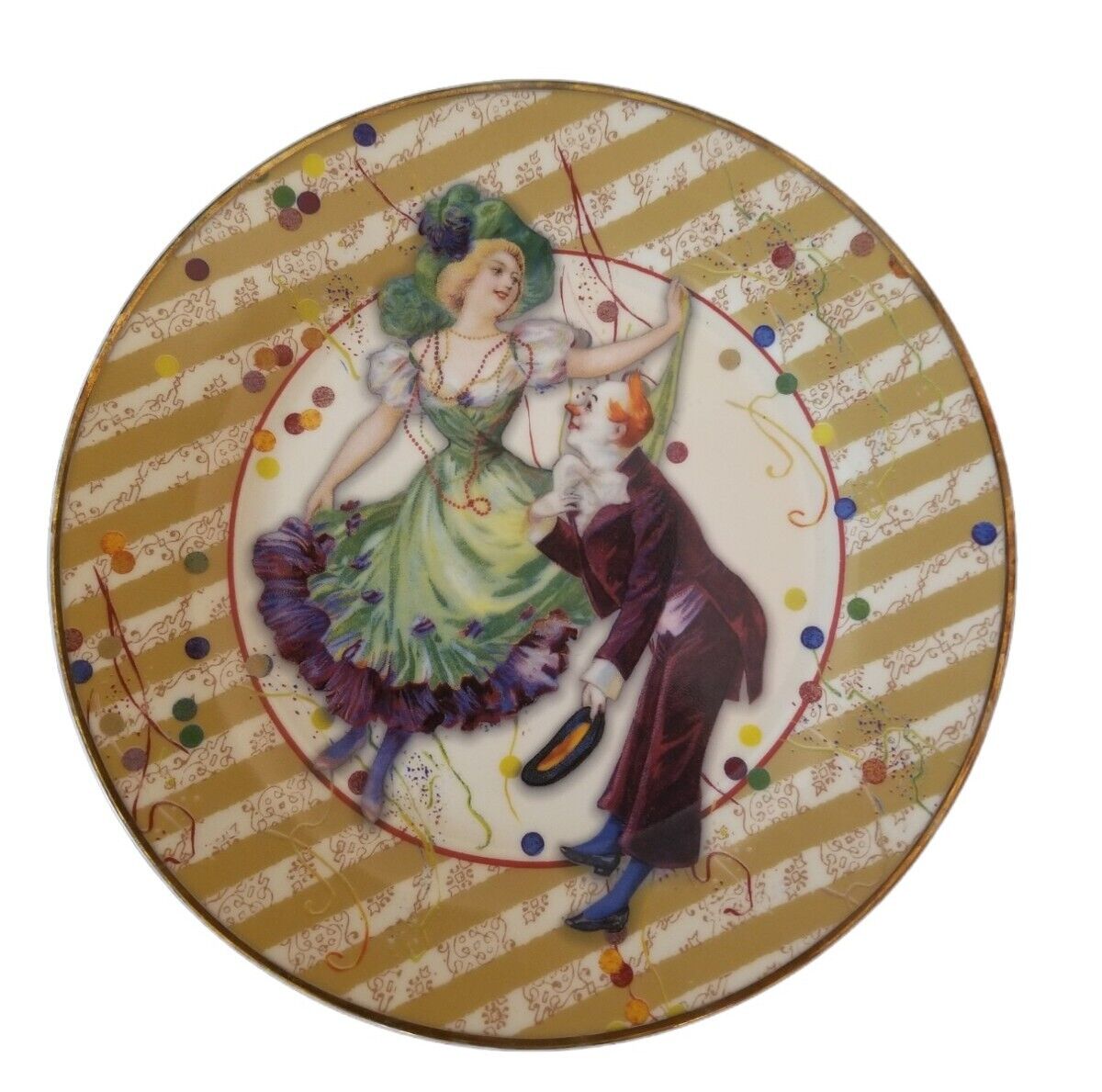 collection John Grossman Mardi Gras Porcelain 8 in GORGEOUS Plate Punch Studio