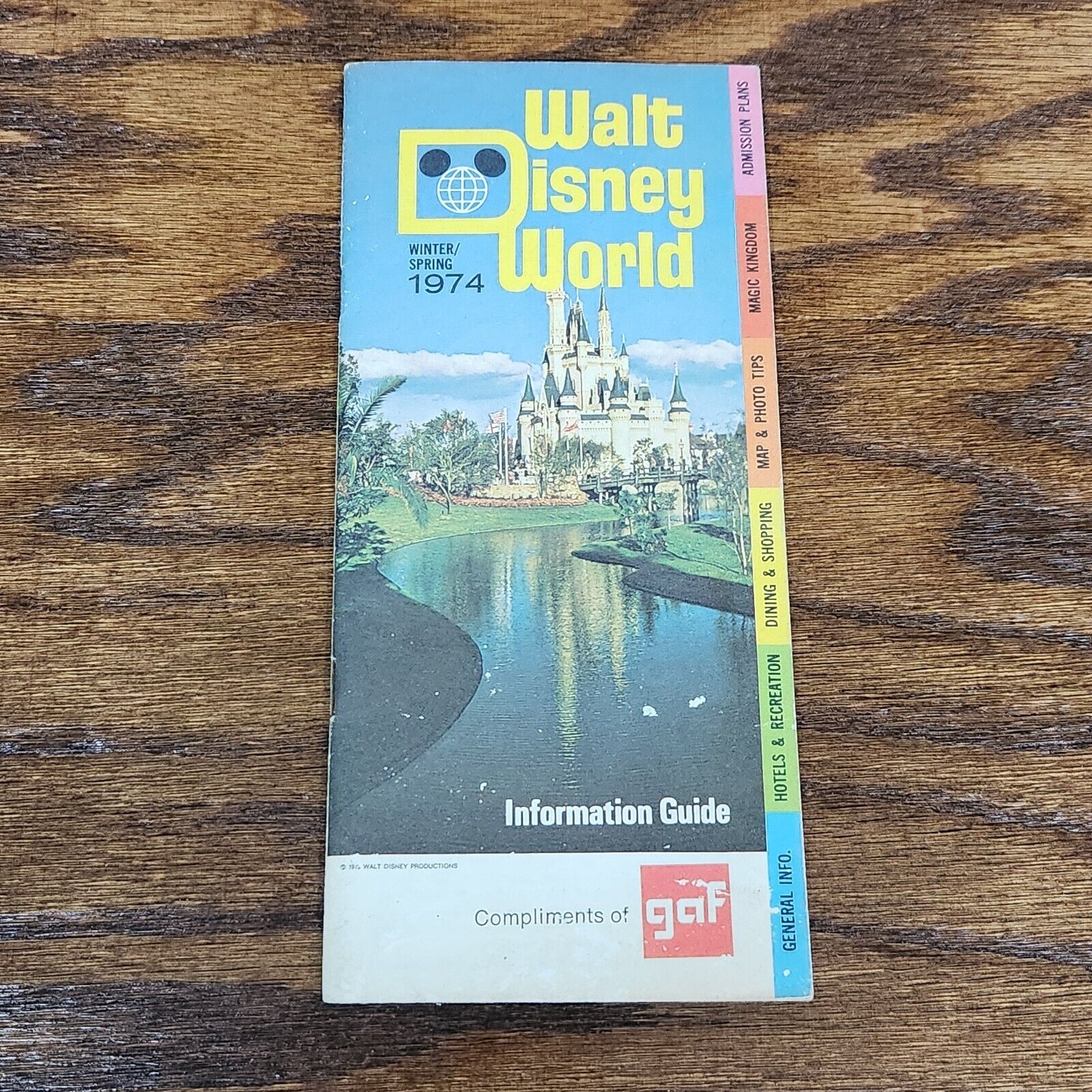 Vintage 1974 Walt Disney World Information Guide Winter/Spring GAF
