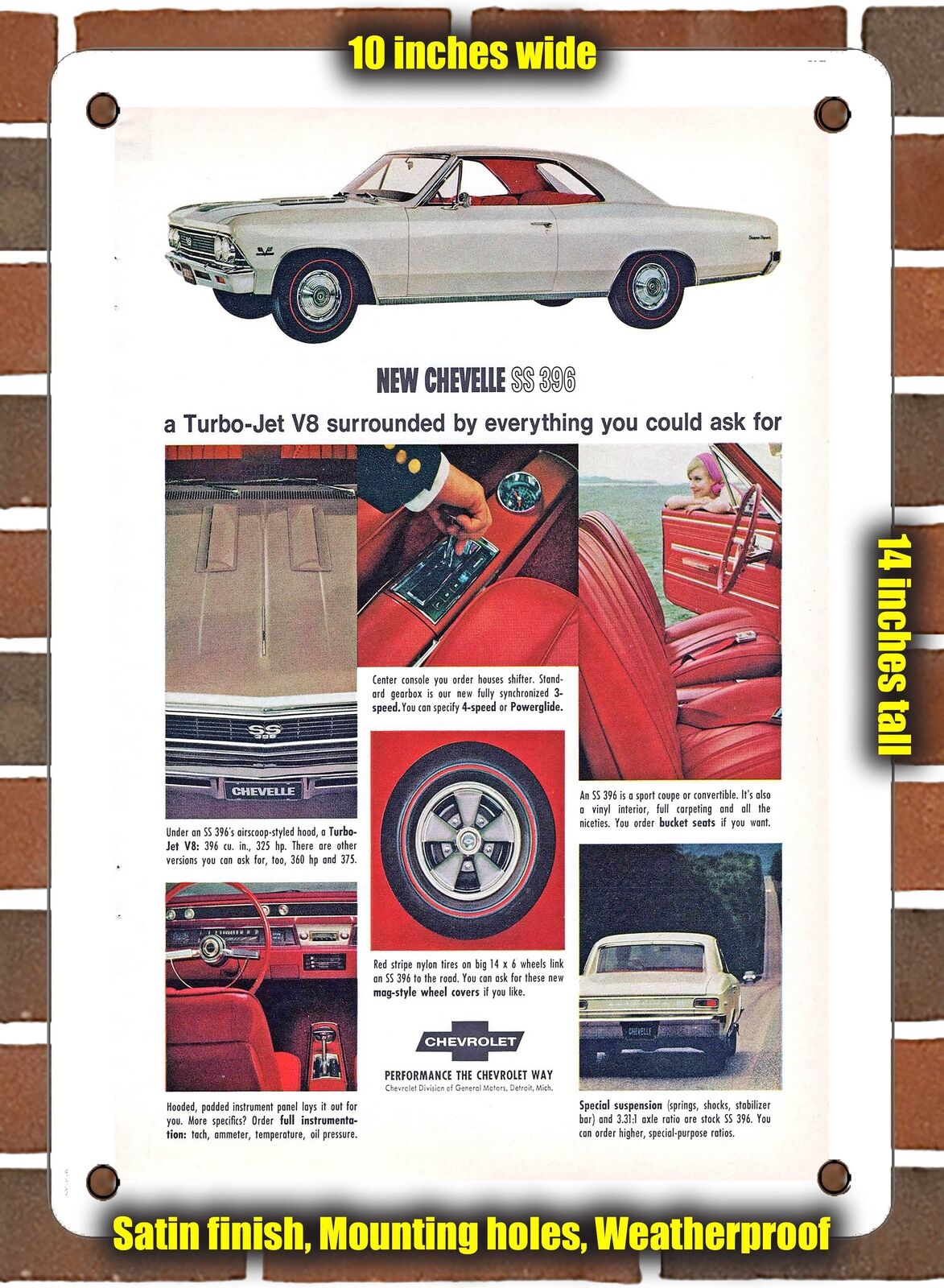 METAL SIGN - 1966 Chevy Chevelle SS 396 Sport Coupe - 10x14 Inches