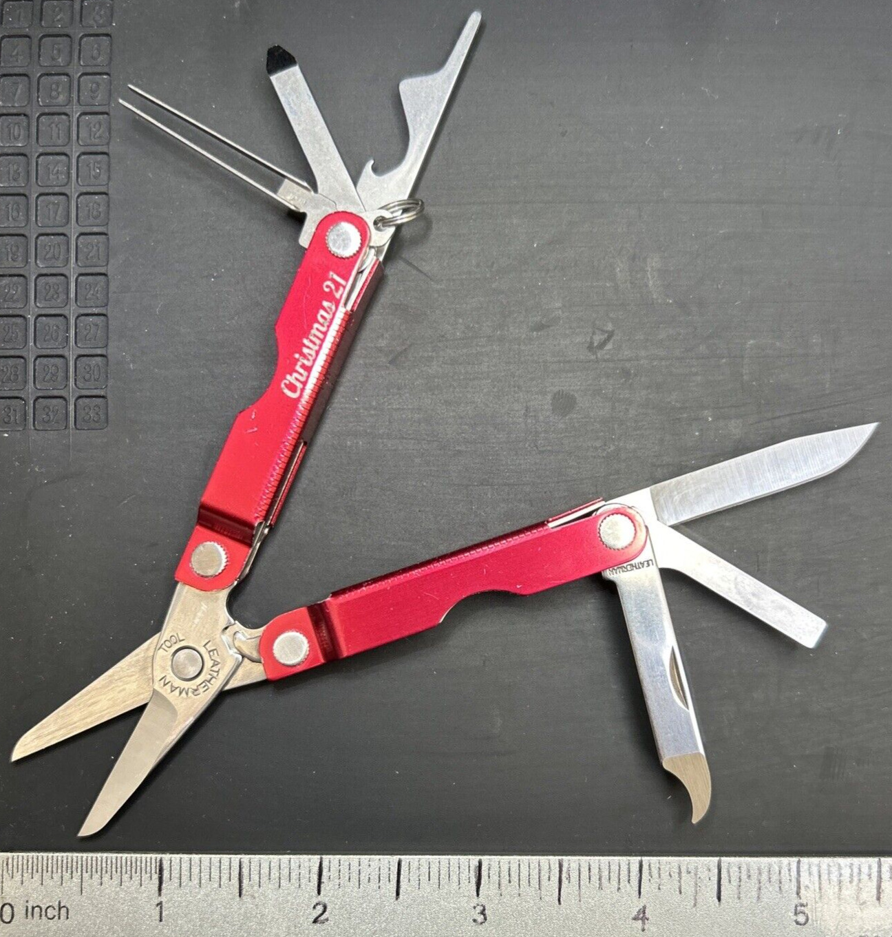 LEATHERMAN Micra Red Multi-Tool Knife, Scissors & More VERY GOOD USED Condition