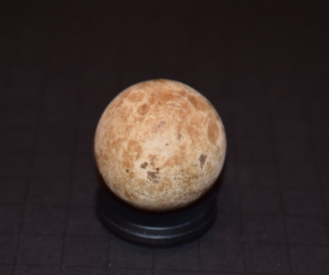Very Unique Old Crudely Made Antique Earthtone Clay Marble Boulder Size 1.500\