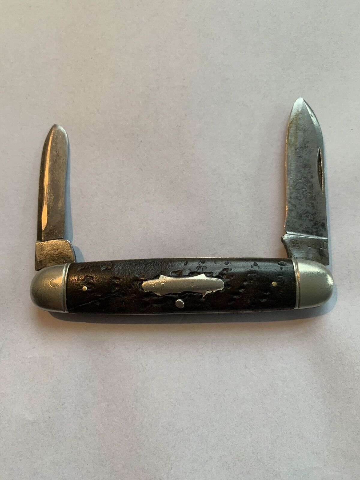 Vintage Hibbard Spencer Bartlett & Co. Rev O Noc Pocket Knife HSB Two Blades