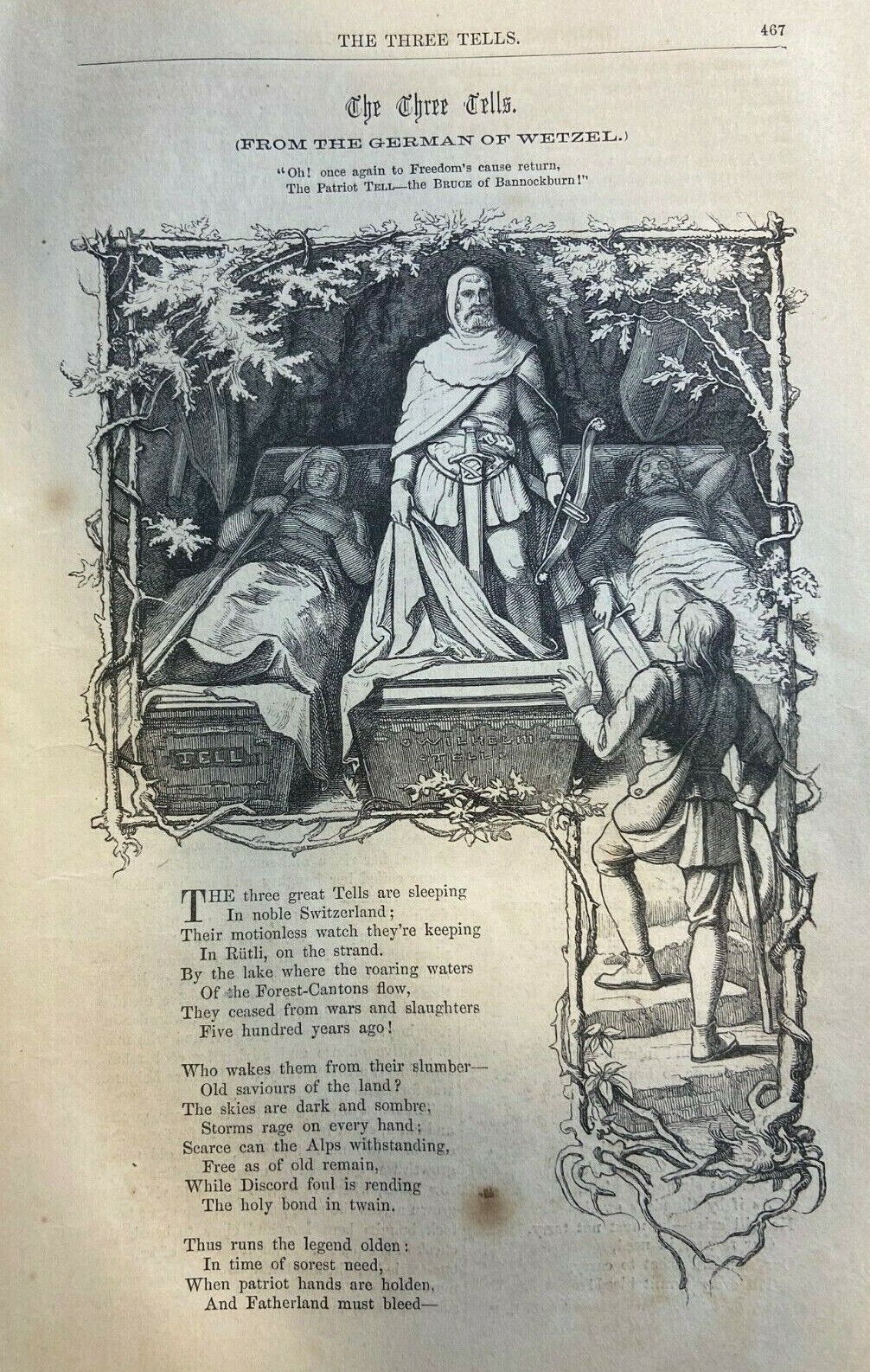 1861 German Poem The Three Tells