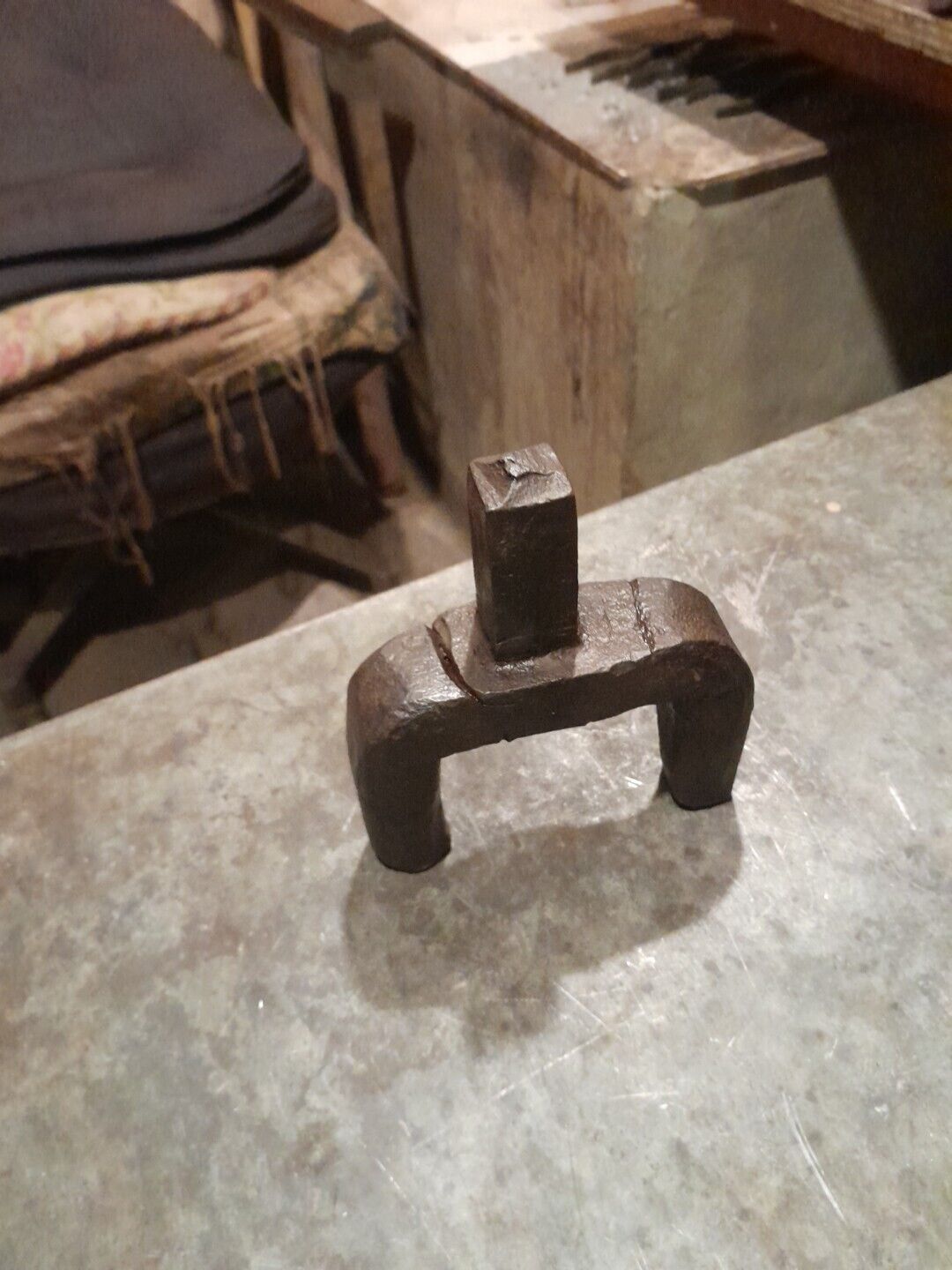 Vintage Antique Blacksmith Bending Fork Anvil Hardy Tool 2 3/4 Inch