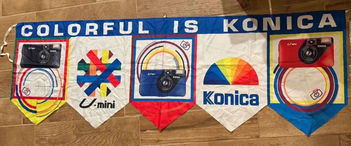 Vintage Konica Camera Banner 69in x 22in - A