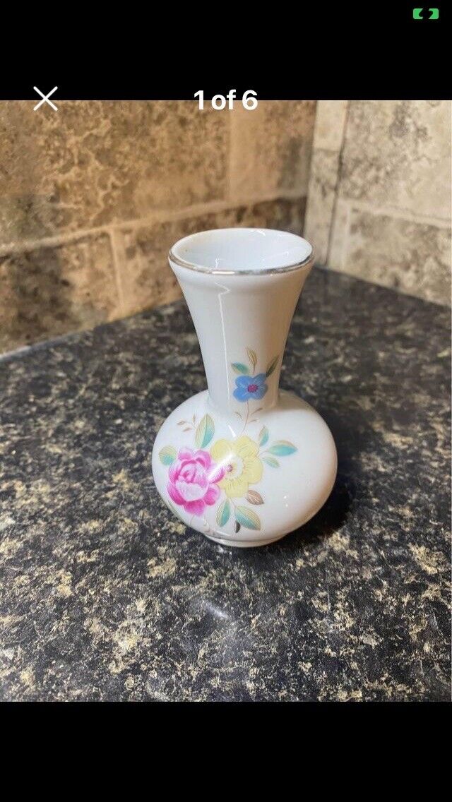Vintage Small Floral Design Porcelain Vase