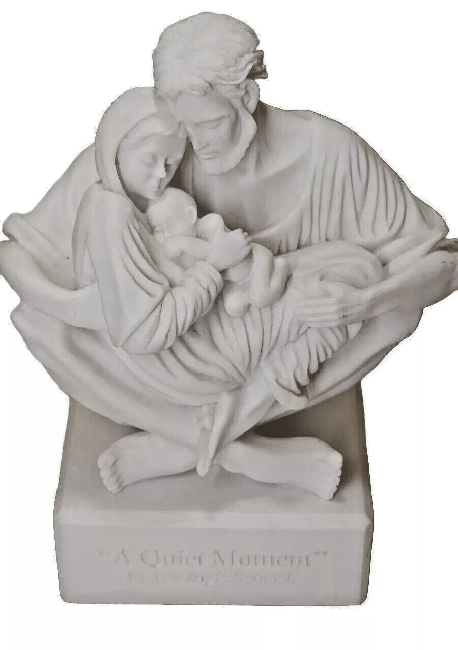 Timothy P Schmalz “A Quiet Moment”Holy Family Resin Stone Sculpture Nativity