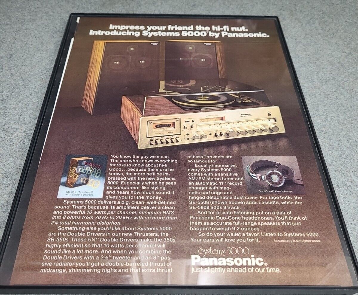 1979 PANASONIC SYSTEMS 5000 Impress The HI-Fi Nut vintage print ad Framed 8.5x11