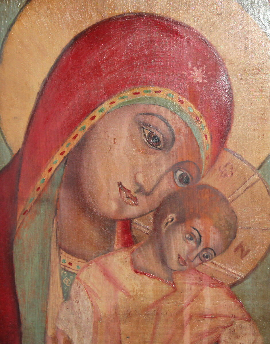 The Virgin Christ Child Hand Painted Oil Wood Orthodox Icon