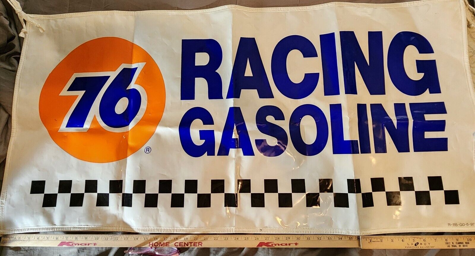 UNION 76 Racing Gasoline Banner Vinyl  (1997?) 48: x 24\
