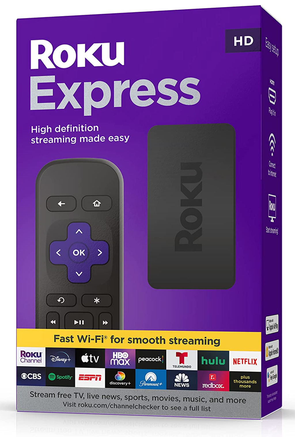 Newest Roku Express 3960R HD Streaming Media Player with Remote, 2022 Version