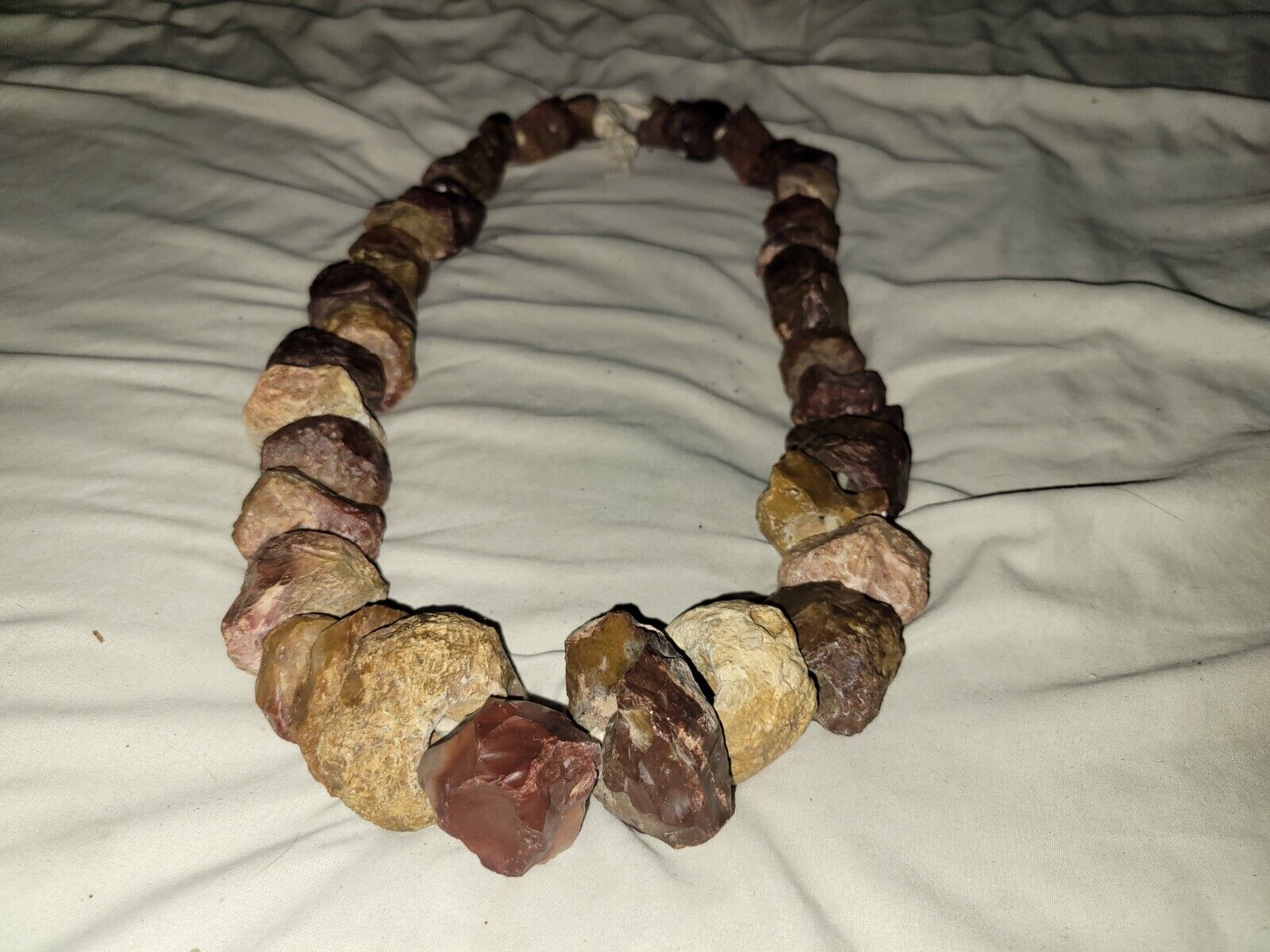 Huge Ancient Neolithic Rough Natural Carnelian and Cut Stone Hand Bored Necklace