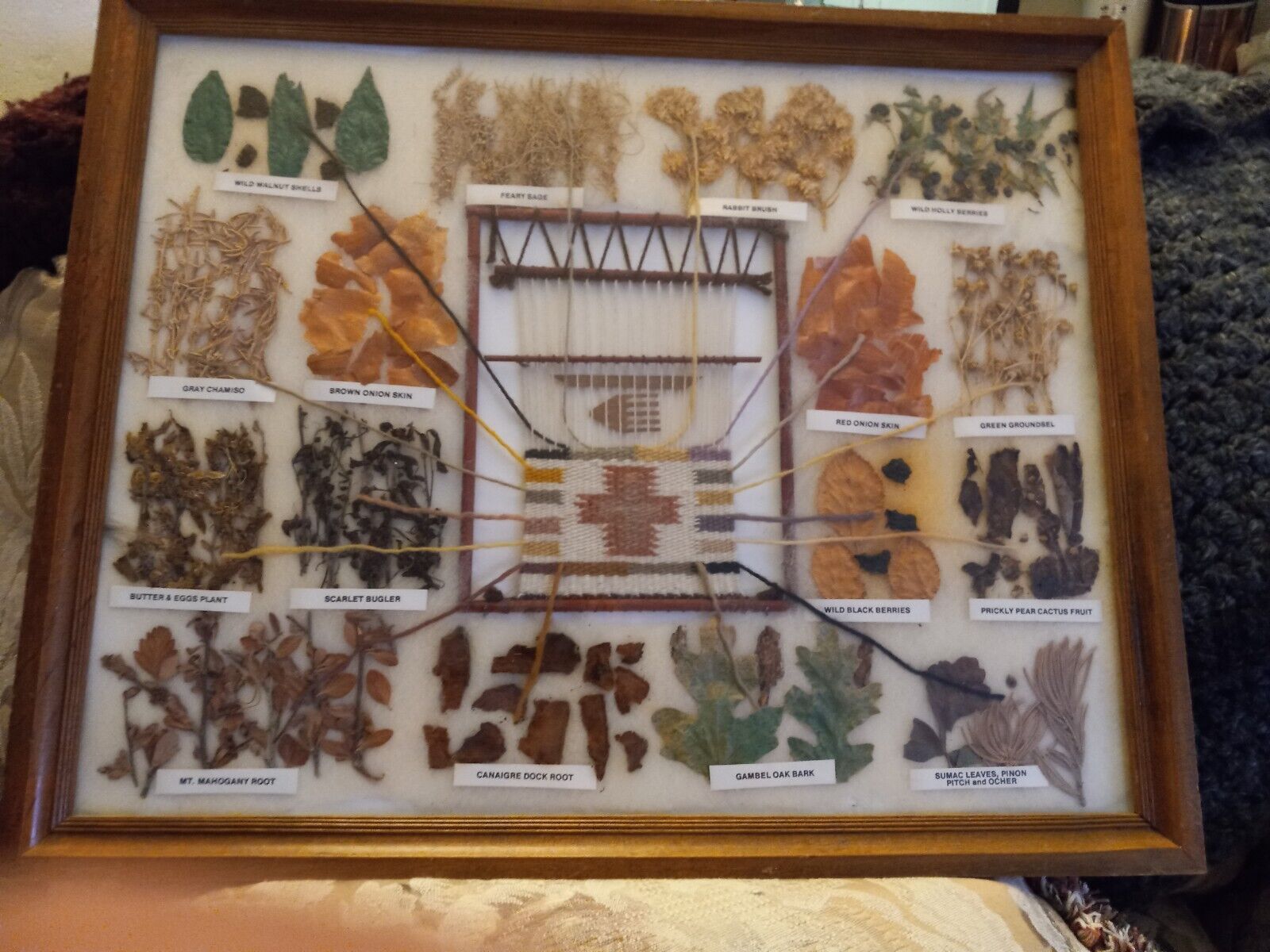 Large 16 Color Navajo Dye Chart attributed to Judith Myers.