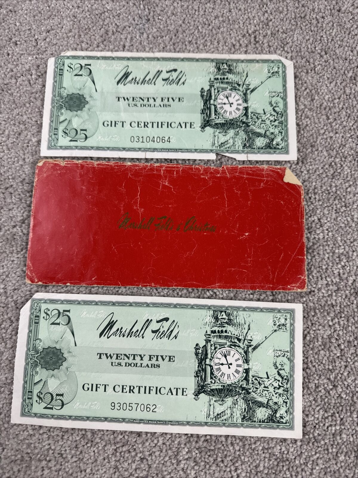 Marshall Field\'s $50 Gift Certificate In Red Envelope Unredeemed