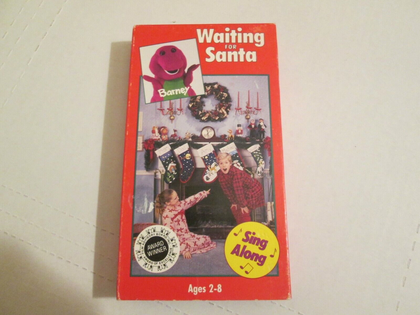 Vintage 1990 Barney Waiting for Santa (VHS) Award Of Excellence Tested christmas