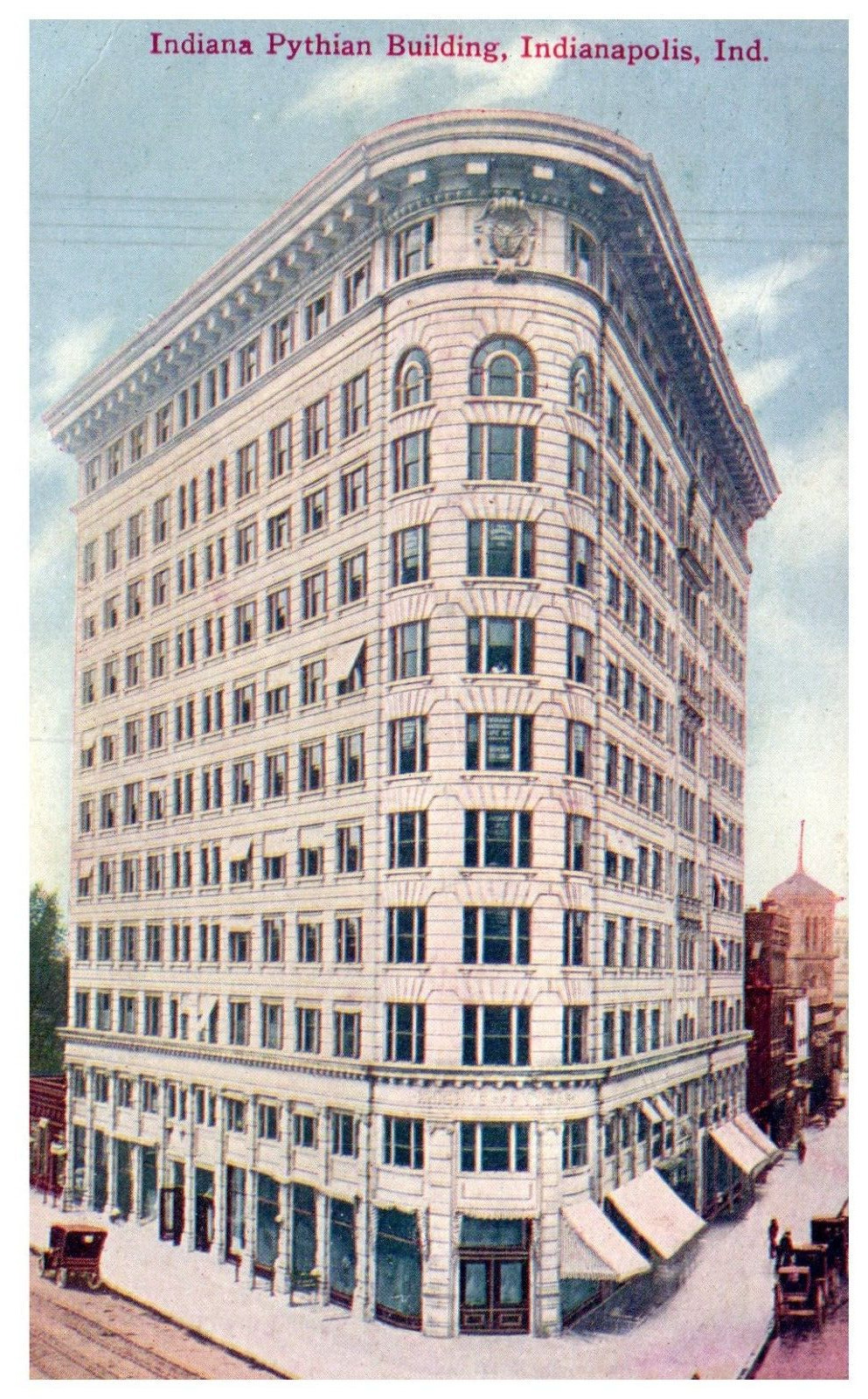 Indianapolis Indiana Pythian Building Antique Postcard Posted 1909