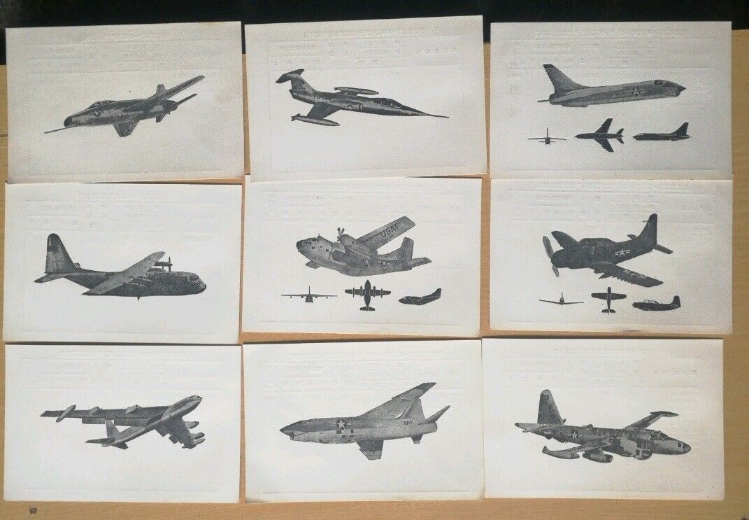 CHINA 1960s US Fighter Aircraft Recognition Card Set of 27